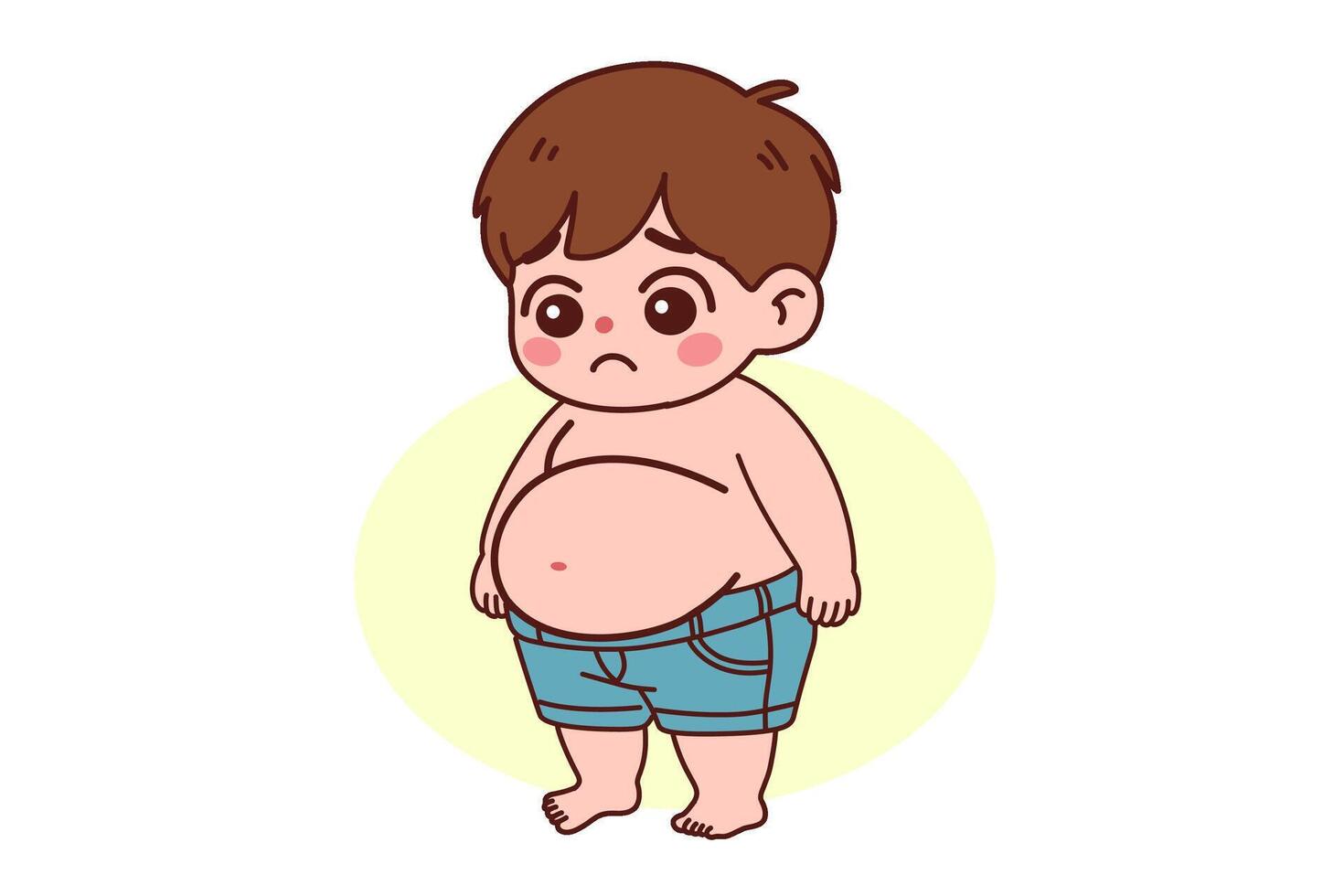 An obese child. vector