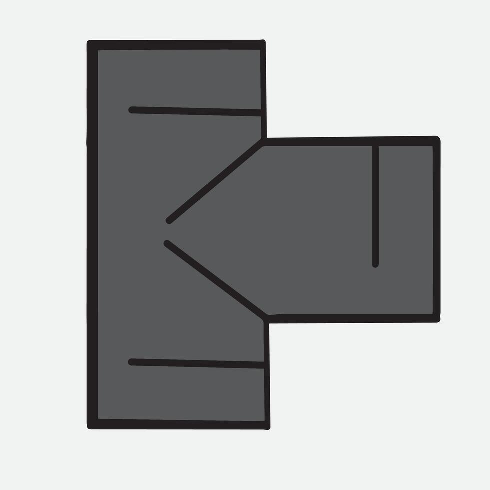 T shape pipe connection icon isolated vector