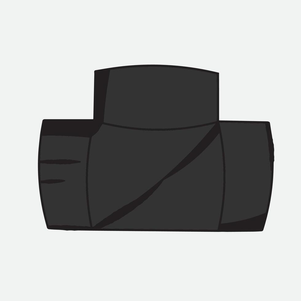 pvc pipe ash plumbing T shape iolated style icon vector