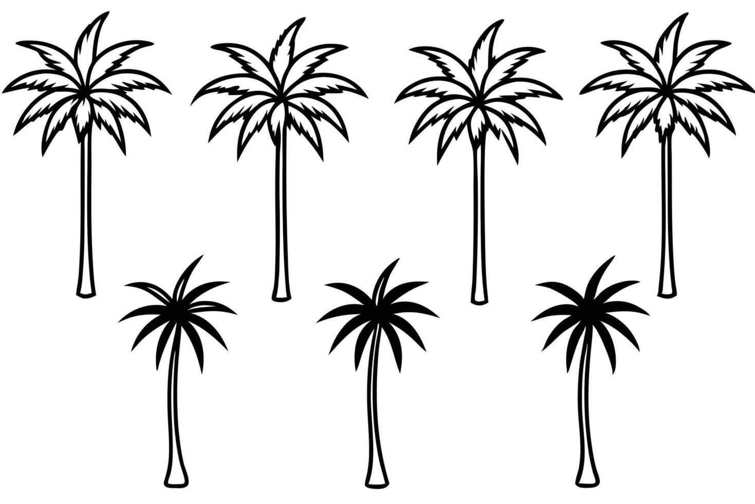 Palm Tree Beautiful Line Art Illustration Designs Inspiration vector