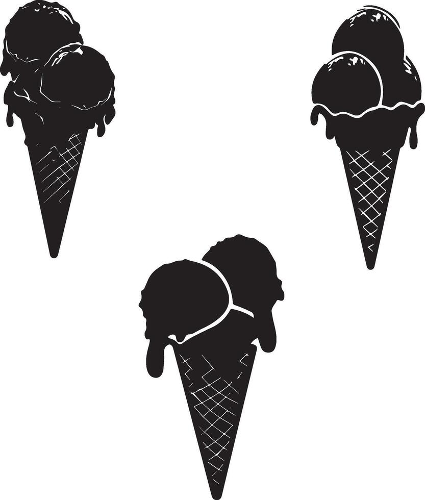 Silhouette of a ice cream on white background vector