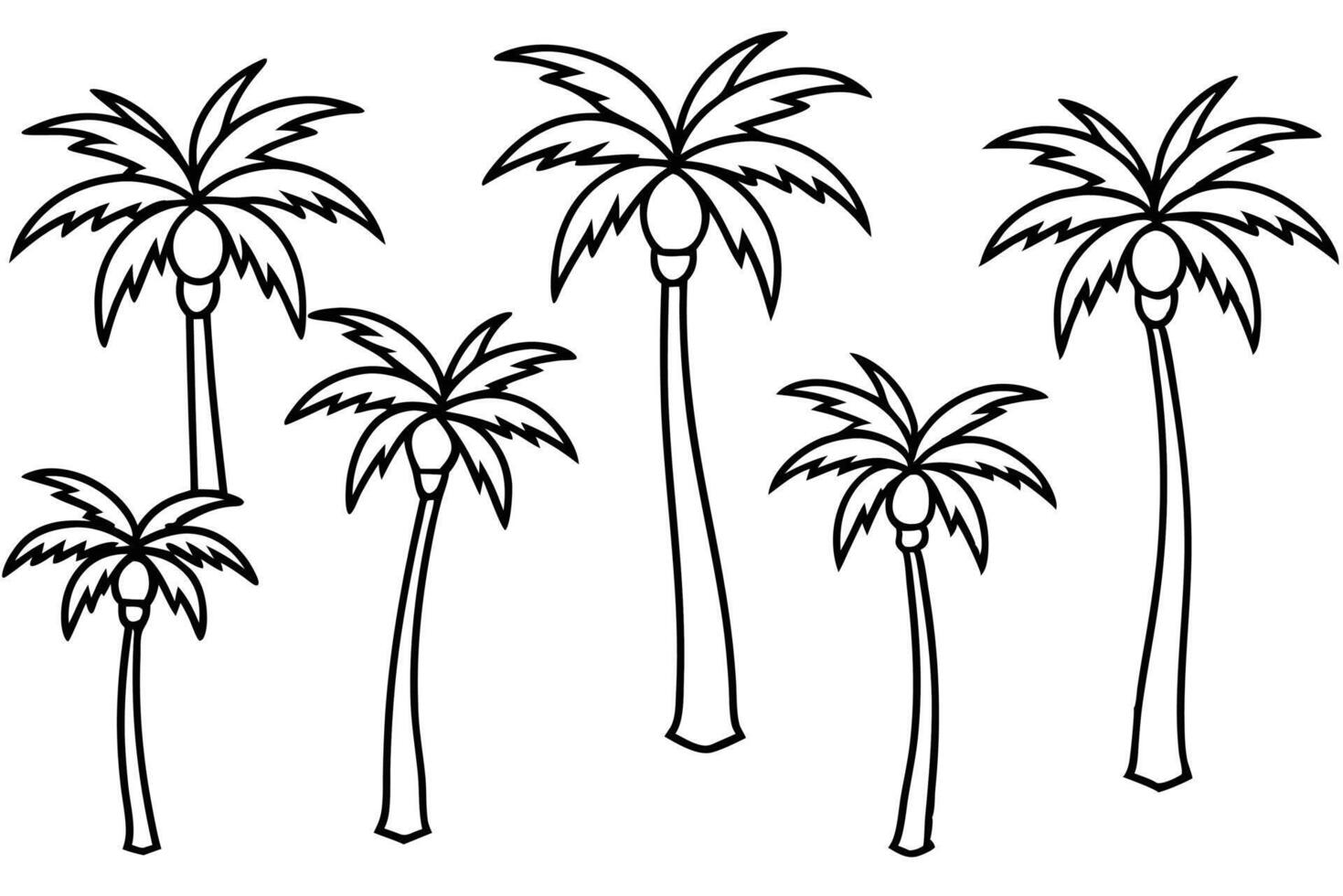 Palm Tree Creative Line Art Illustration Techniques vector