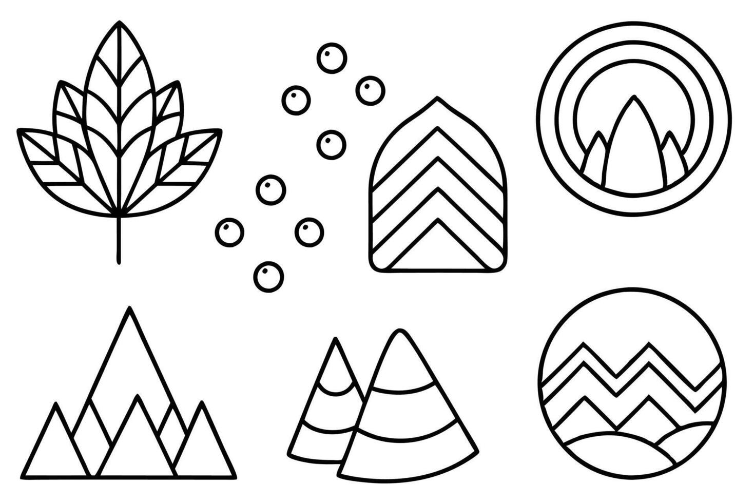 Nature-inspired abstract art line art creative illustration ideas vector