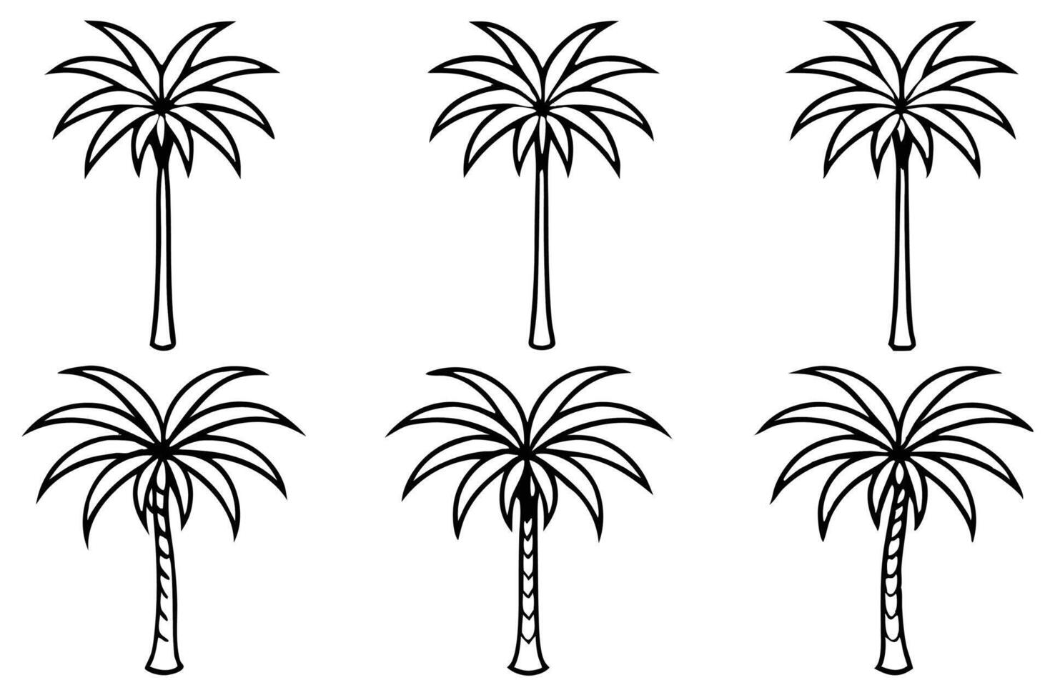 Palm Tree Stunning Line Art Illustration Ideas Collection vector