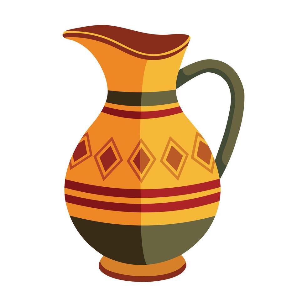 Illustration of traditional jug isolated on white vector