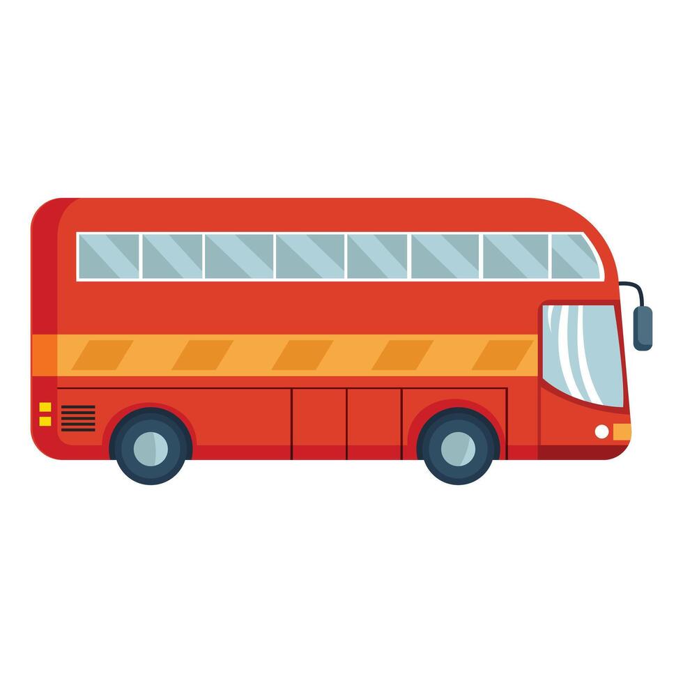Illustration of Big passenger tourist bus isolated on white vector