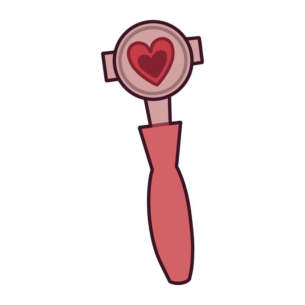 Illustration of a Coffee Tamper with Heart Shaped Design vector