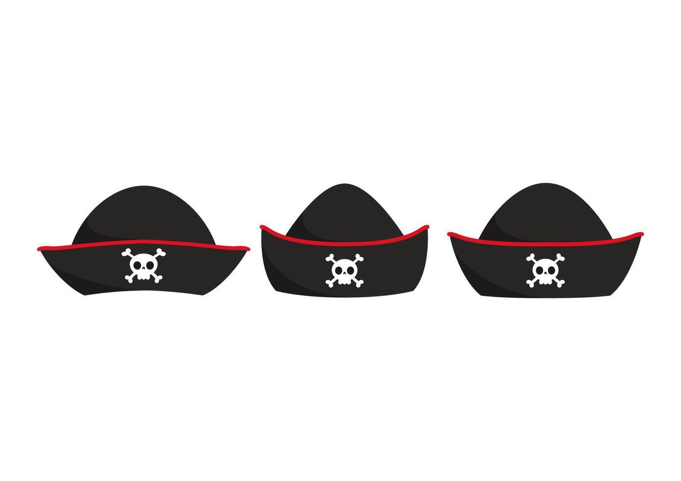 Pirate hat with a skull. Pirate hat set on white background. vector