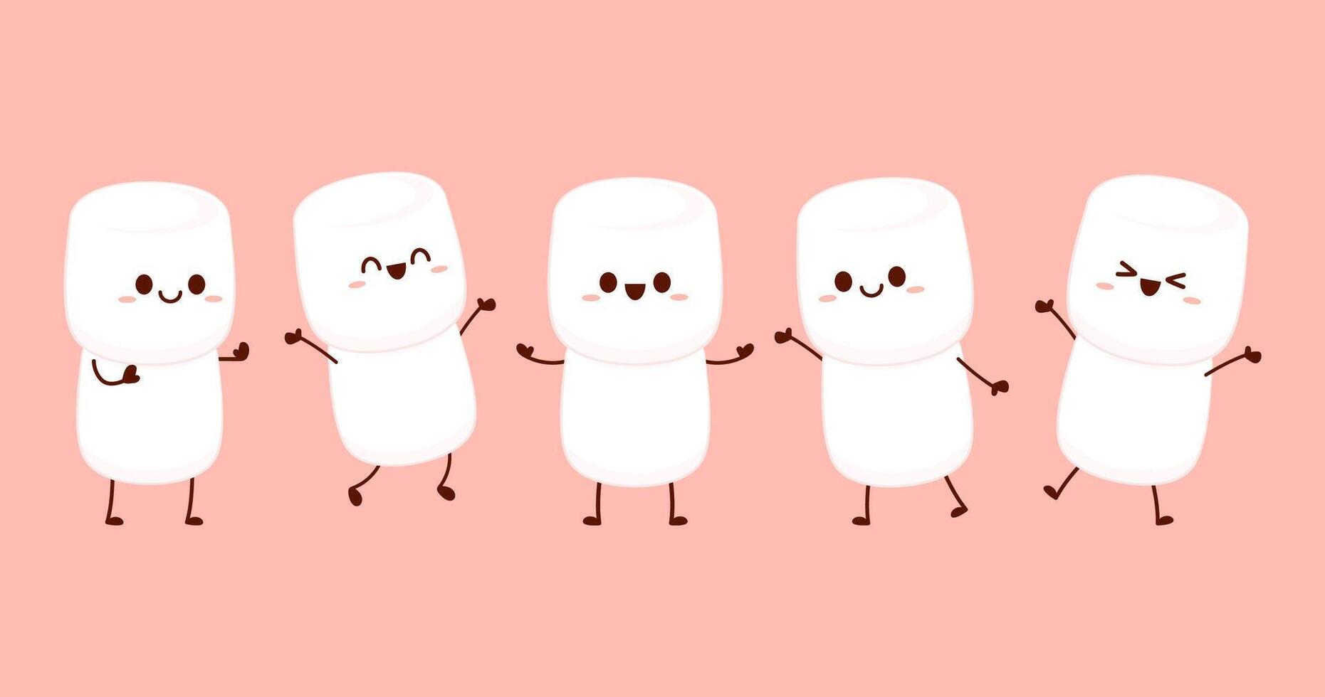 Marshmallow cartoon. marshmallow character design. Marshmallow . vector