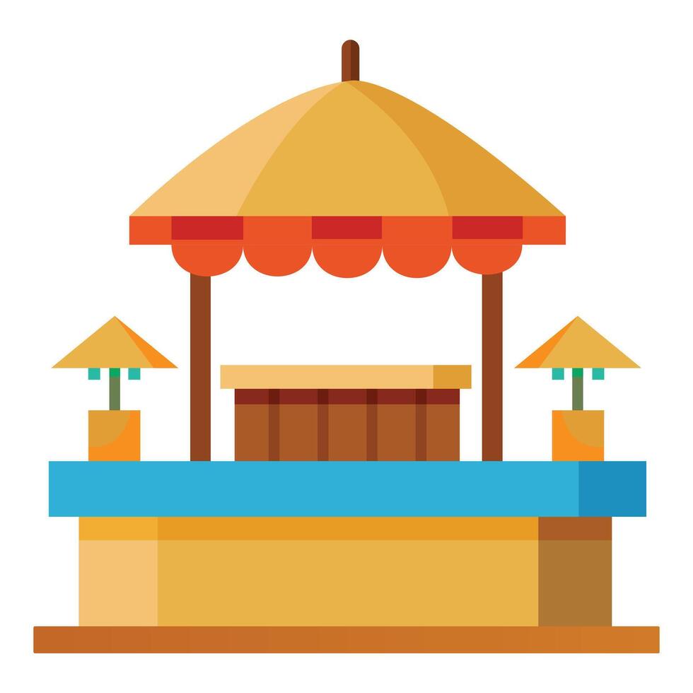 Illustration of straw beach bar Isolated on white vector