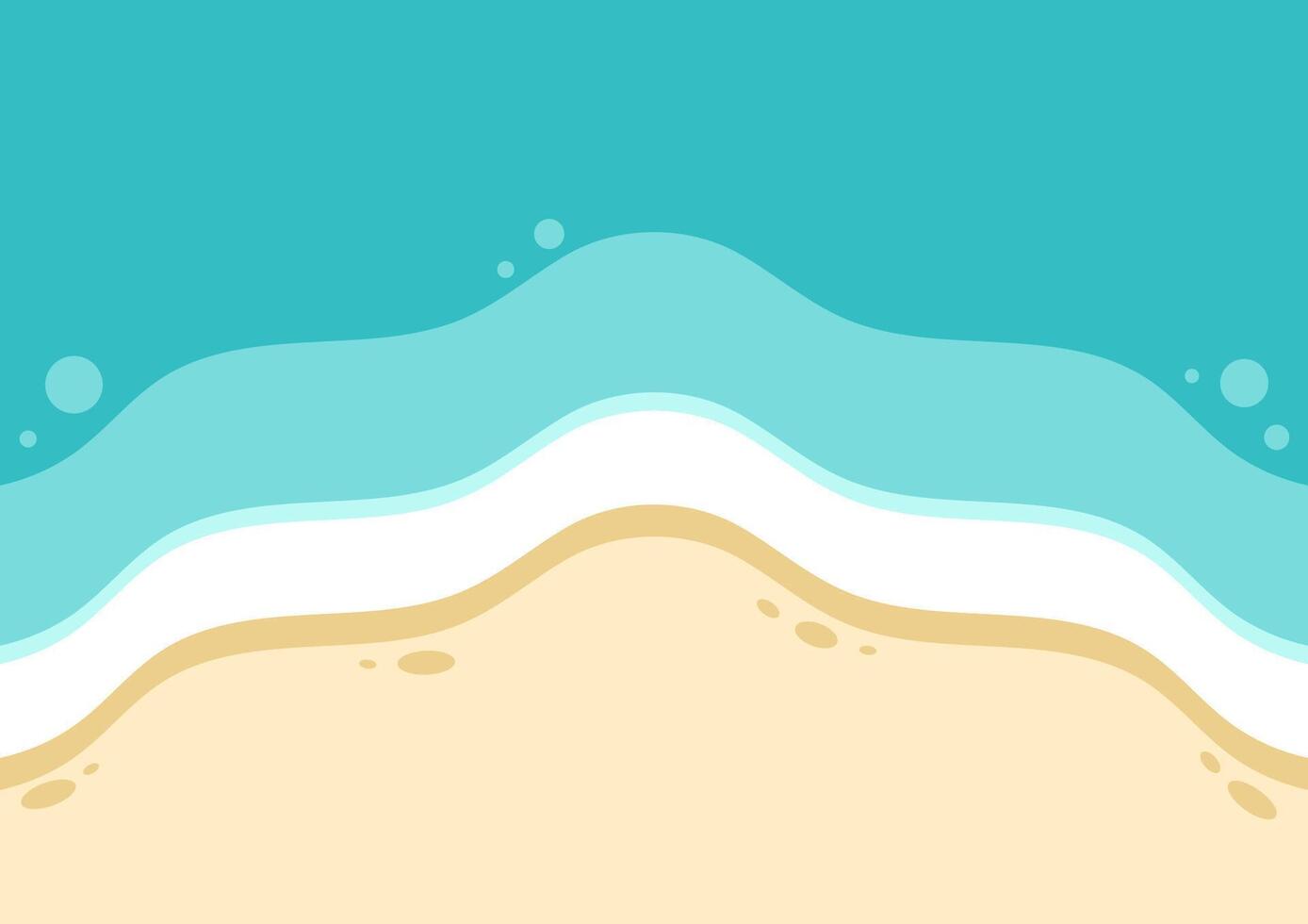Sea waves and sandy tropical beach, summertime. Beach layer color background. vector