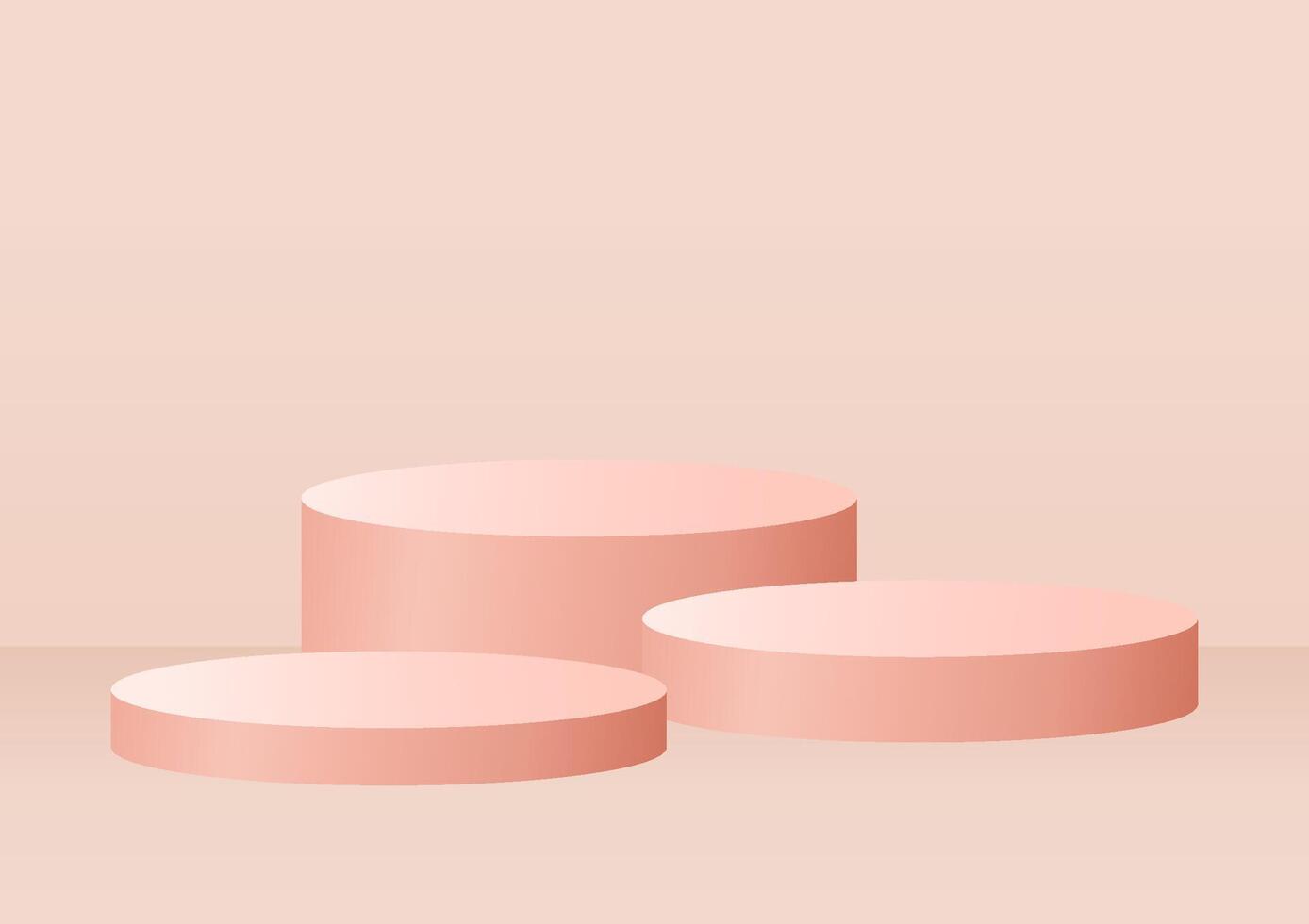 Pink podium in the pink room. vector