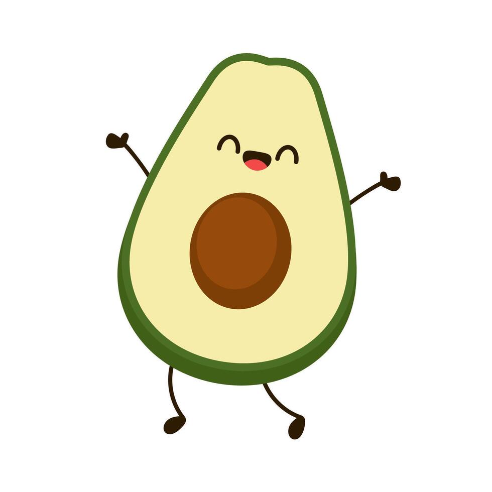 Avocado character design. avocado on white background. vector