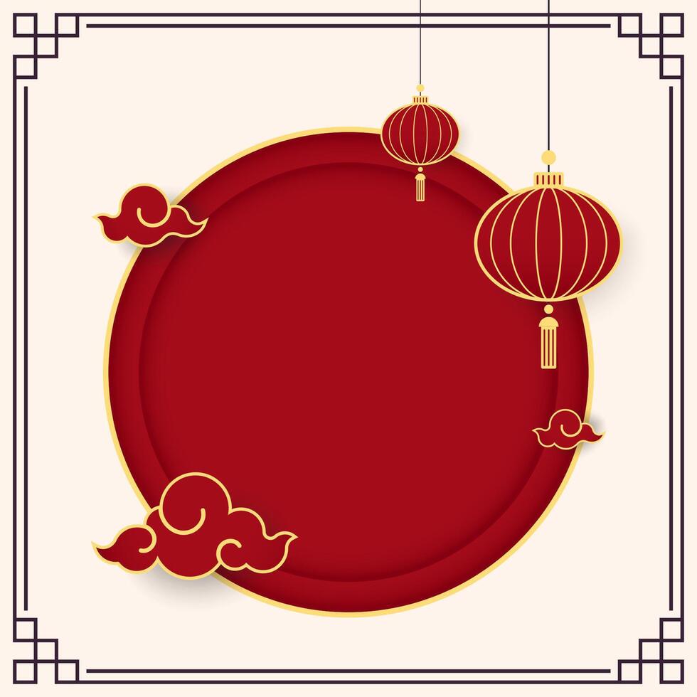 Chinese new year poster. wallpaper. free space for text. Chinese lamp . vector