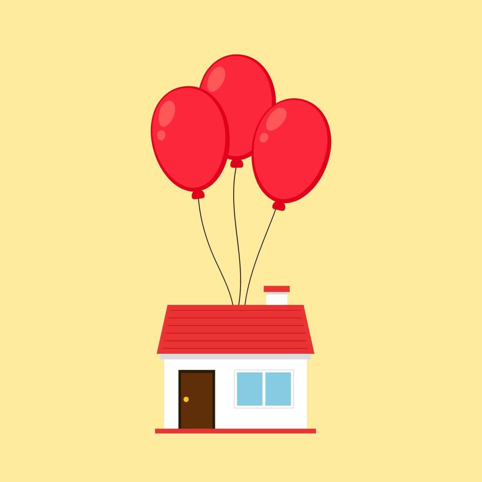 Balloon home . free space for text. wallpaper. background. business . vector
