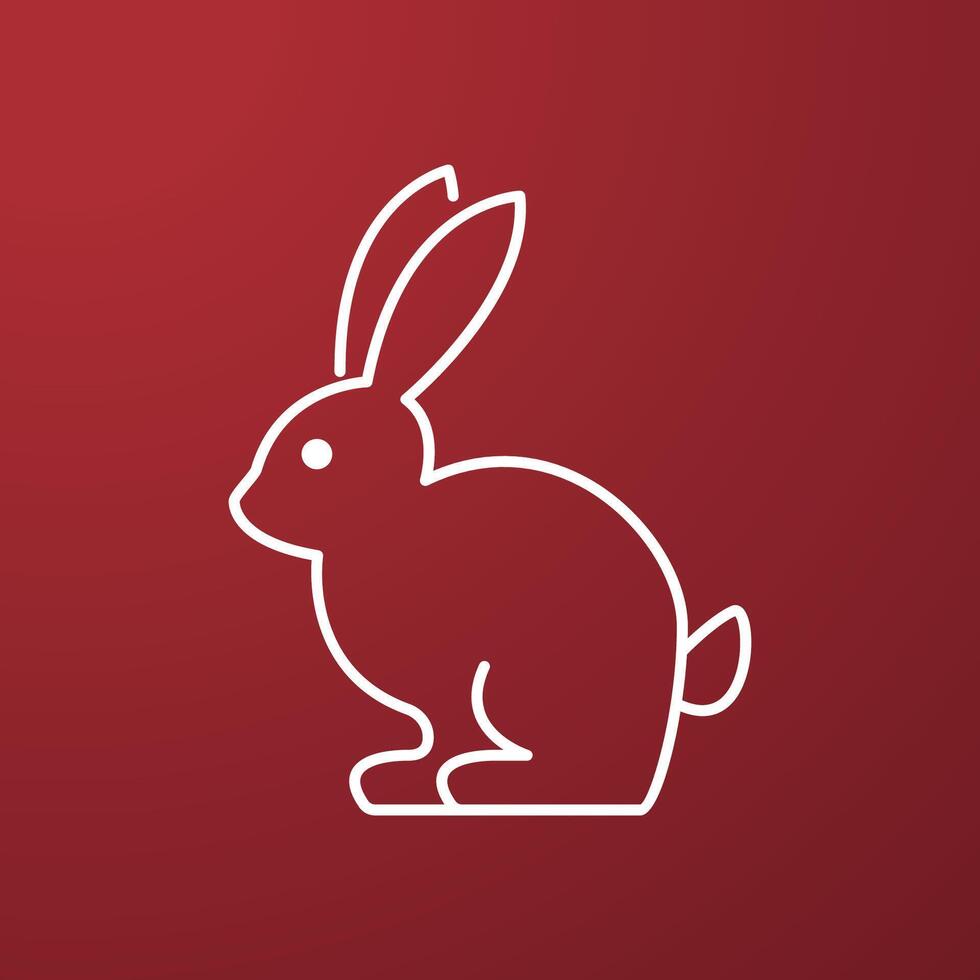 Happy Chinese new year greeting card with cute rabbit. Animal holidays cartoon character. Rabbit icon . vector