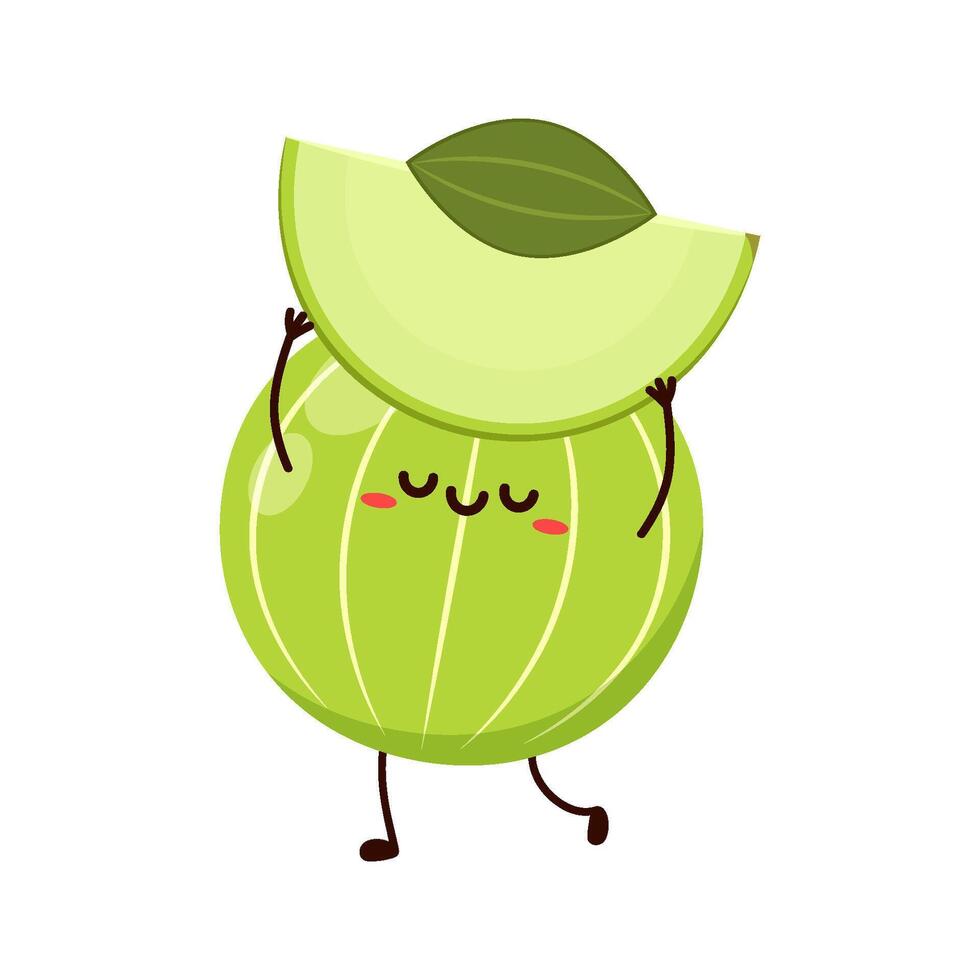 Amla cartoon mascot. Indian gooseberry fruits or Amla. vector