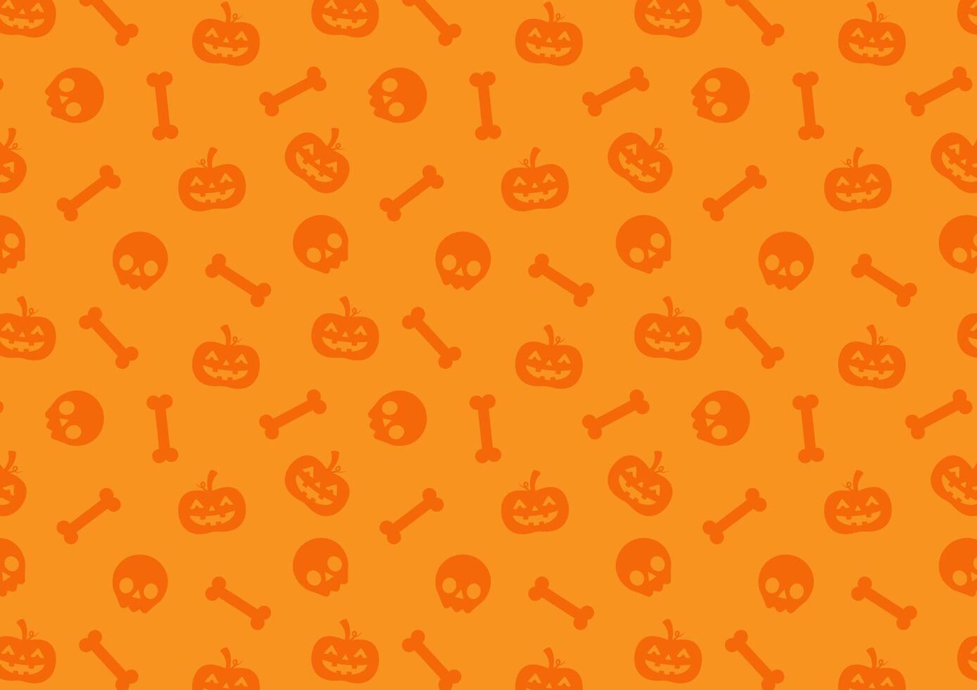 Skull, pumpkin and Bone pattern background. Skull icon. Halloween icon. Halloween pattern. vector