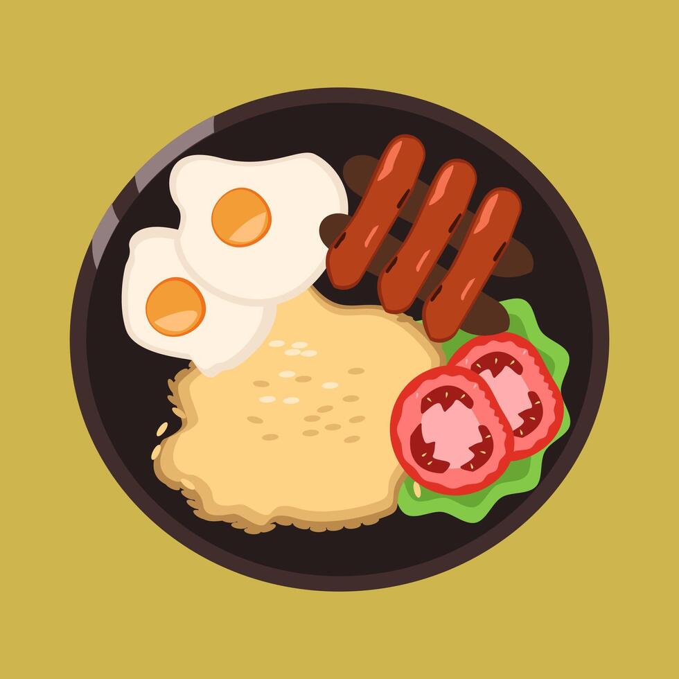 Longsilog The Philippine Food Illustration vector