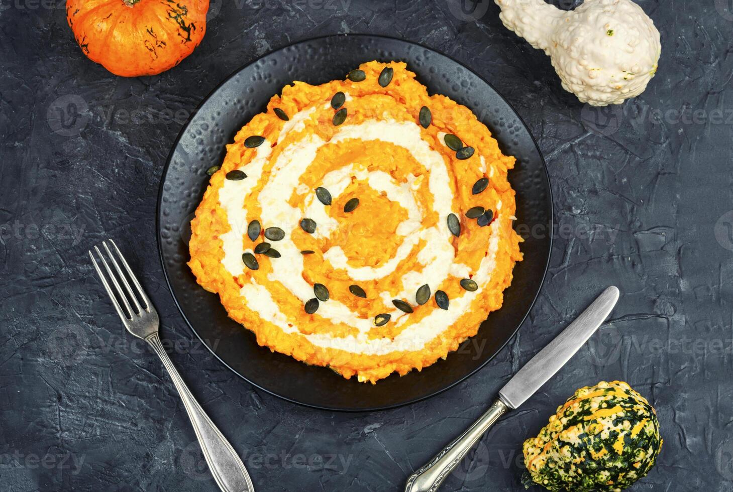 Homemade pumpkin risotto. photo