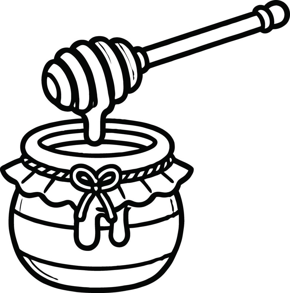 Honey jar coloring pages vector