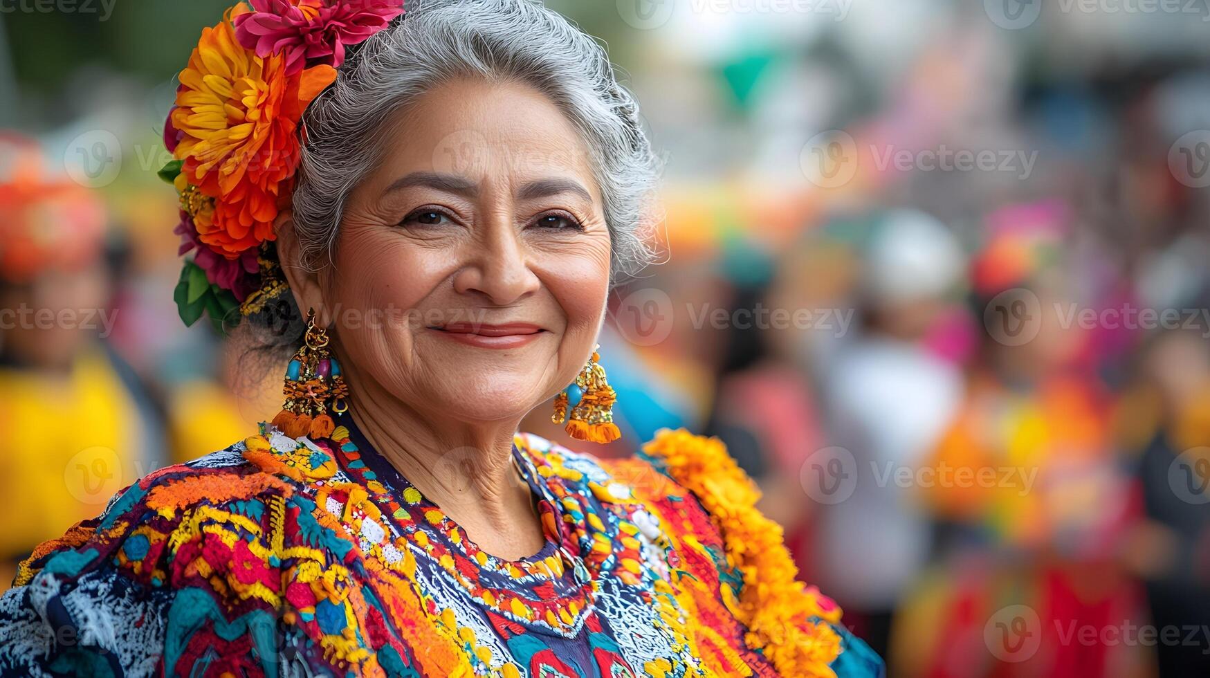 Older adults, parents, and children participating in a cultural dance class, cheerful expressions, vibrant costumes, and a festive setting photo