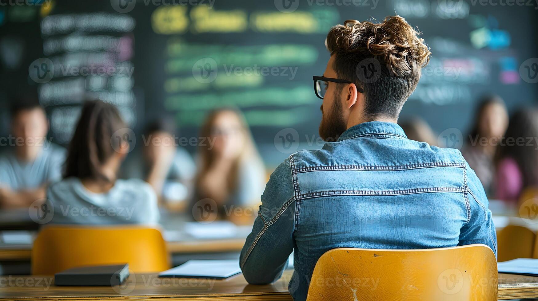 Conference room setup in isometry, people learning from a teacher, corporate meeting hall environment, style photo