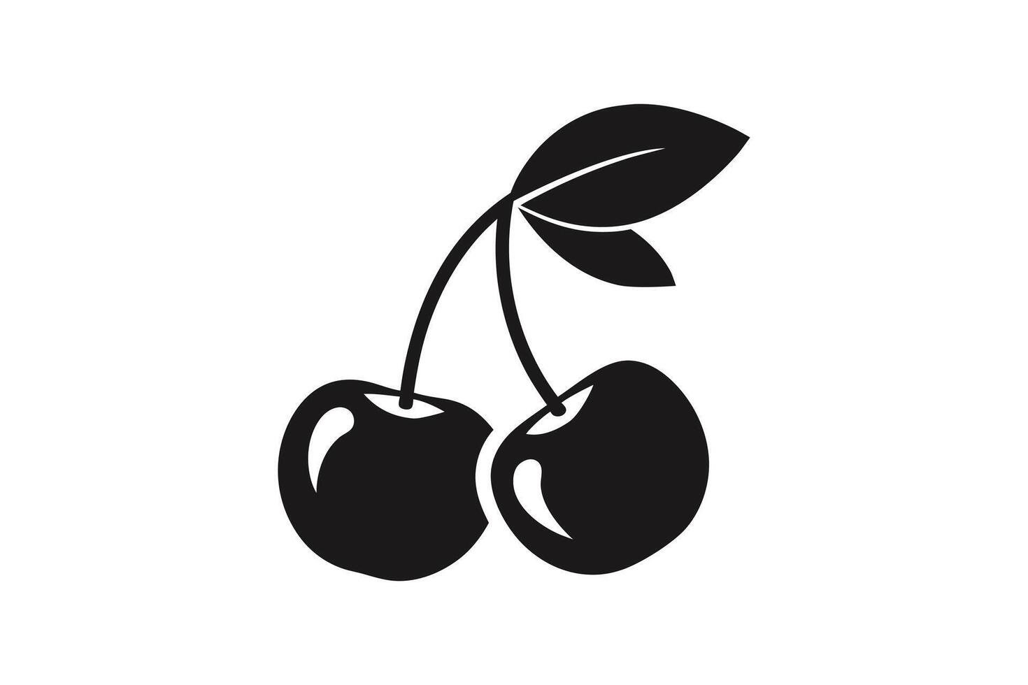 Cherry Fruit Silhouette Design vector