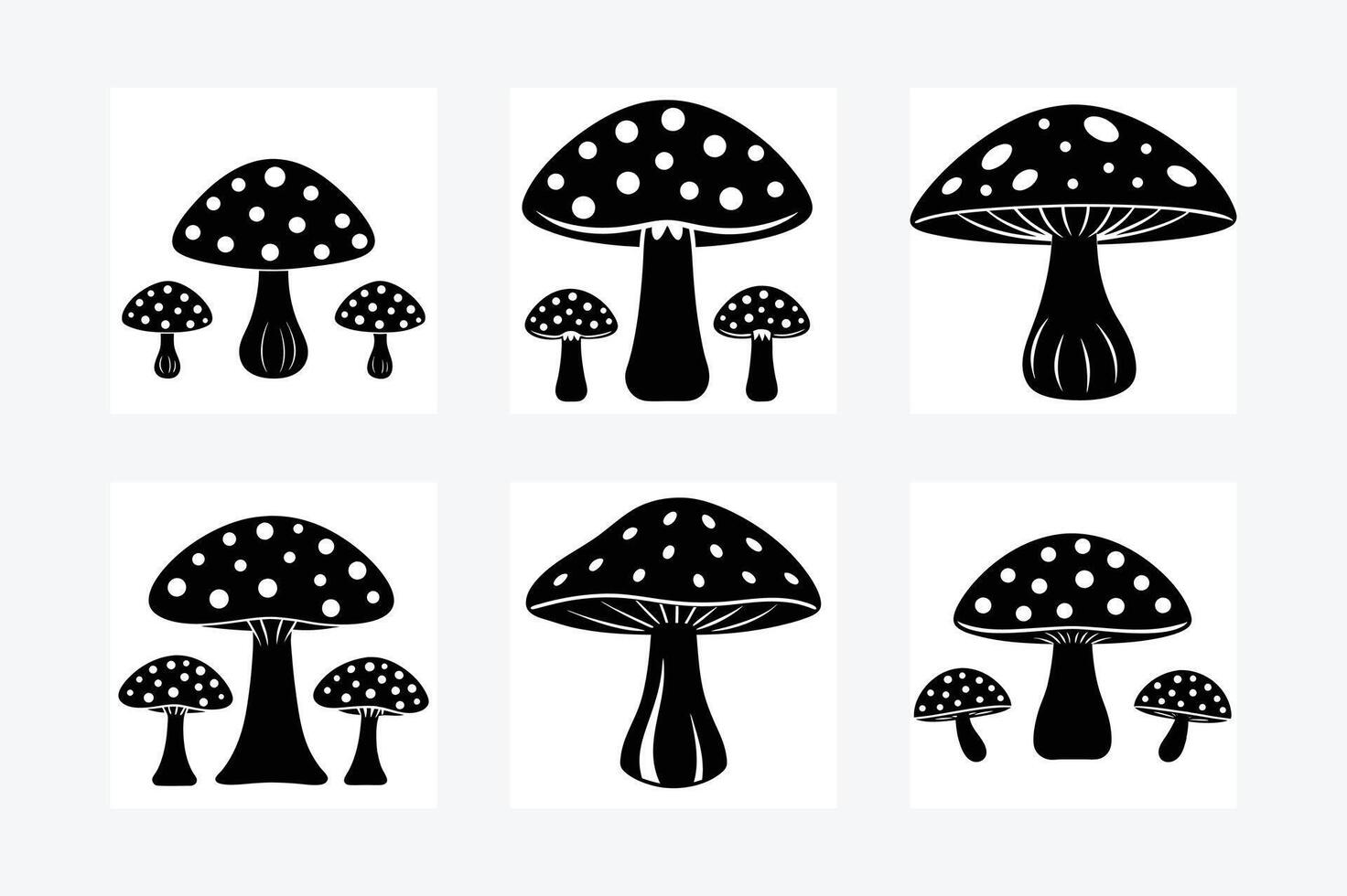 Mushroom Set Design vector