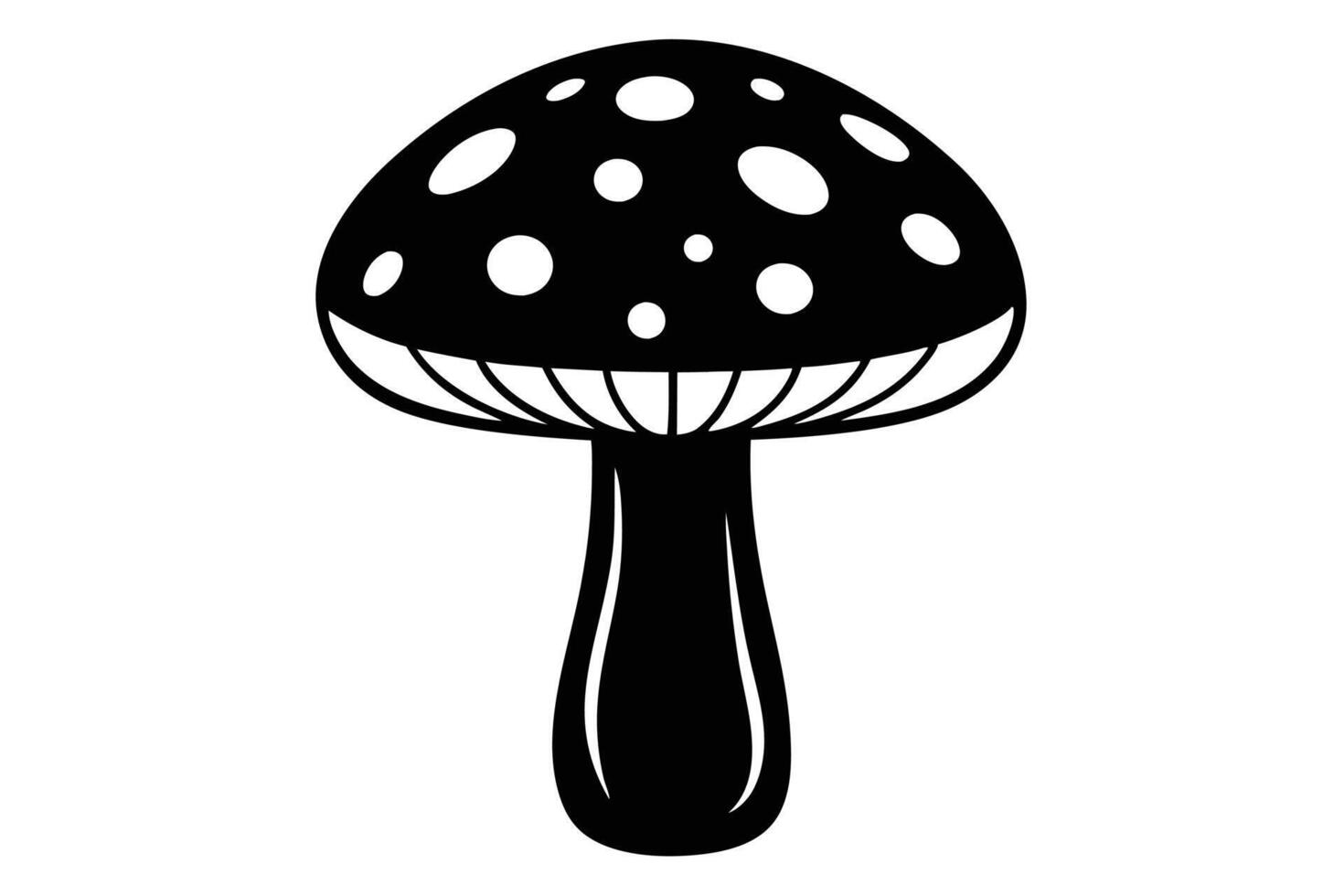 Elegant black and white mushroom art design vector