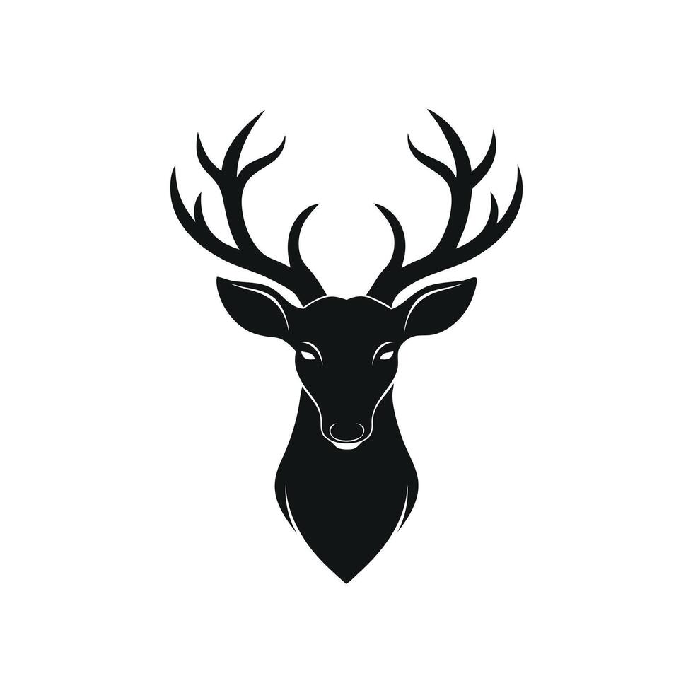 Elegant Deer Head Silhouette Design vector