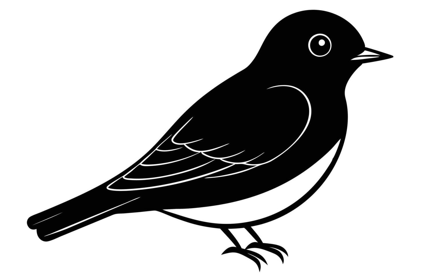 Eastern Bluebird Silhouette Design vector