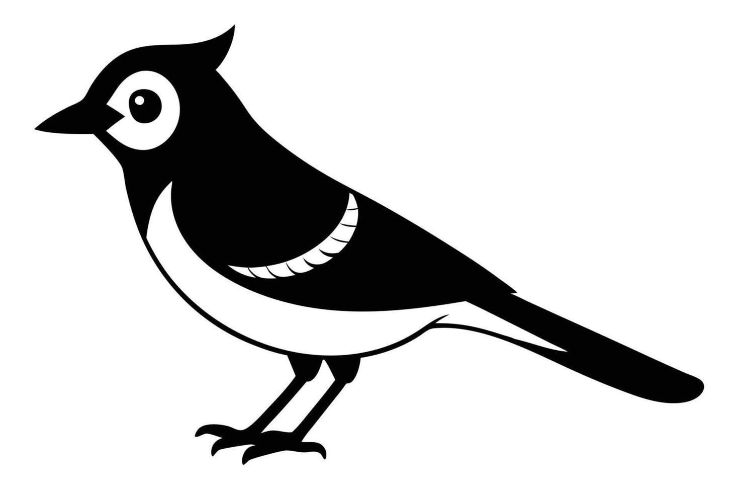 Blue Jay Bird Silhouette Design vector