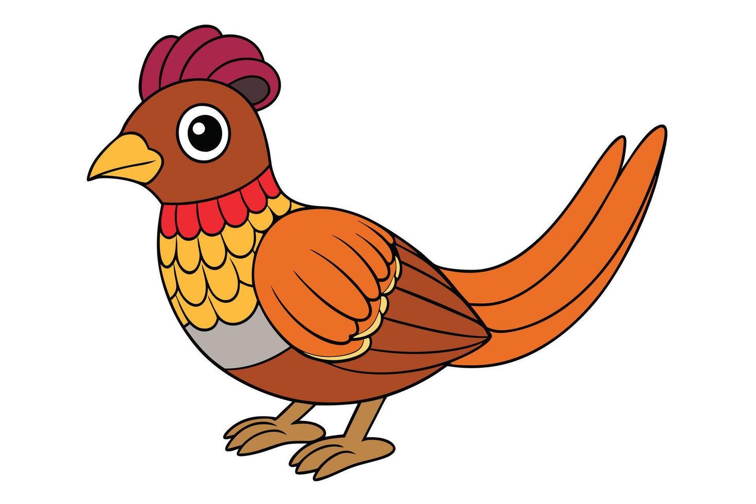 A cute and vibrant ring-necked pheasant design vector