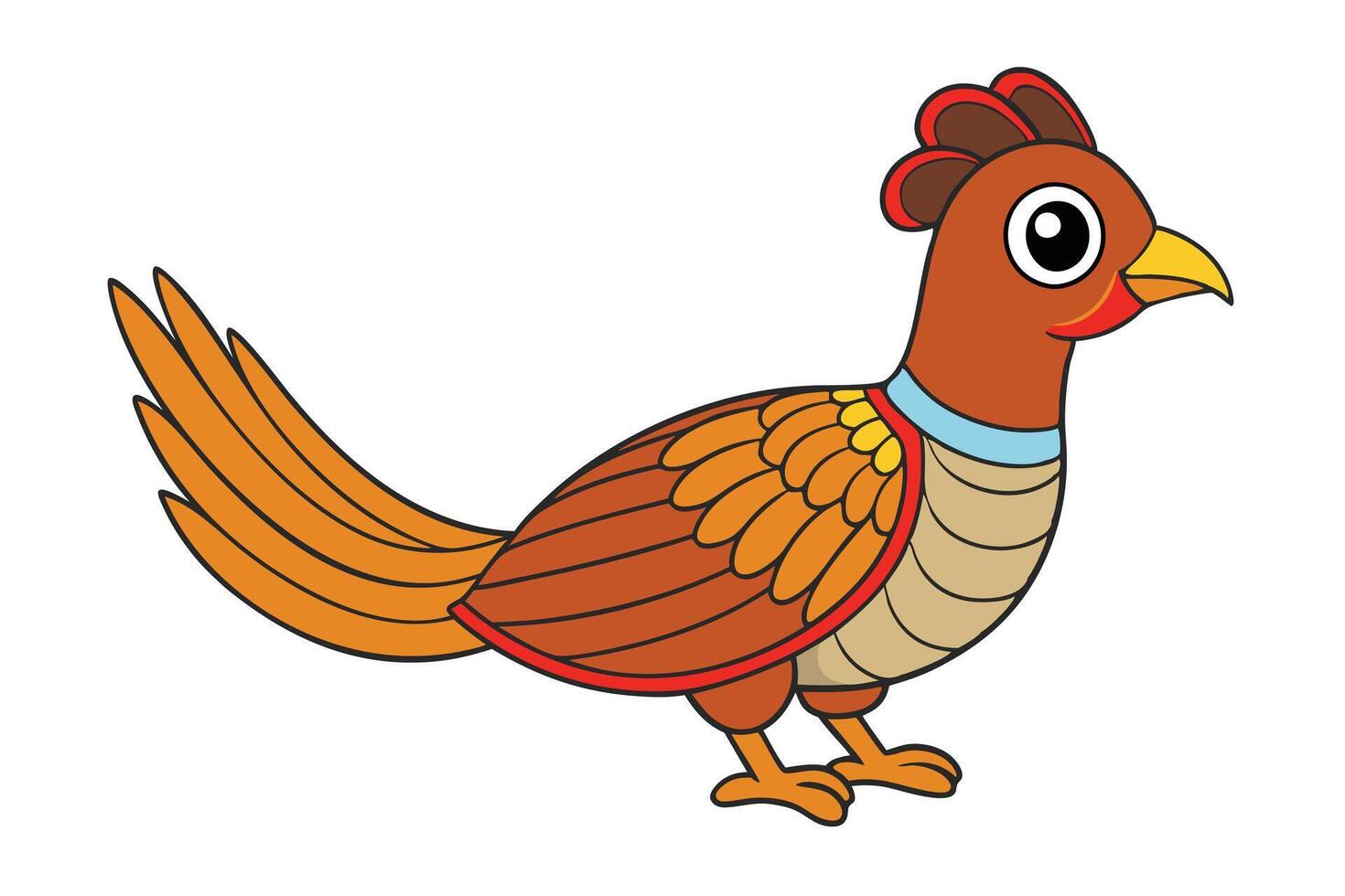 Cute Ring Necked Pheasant Design vector