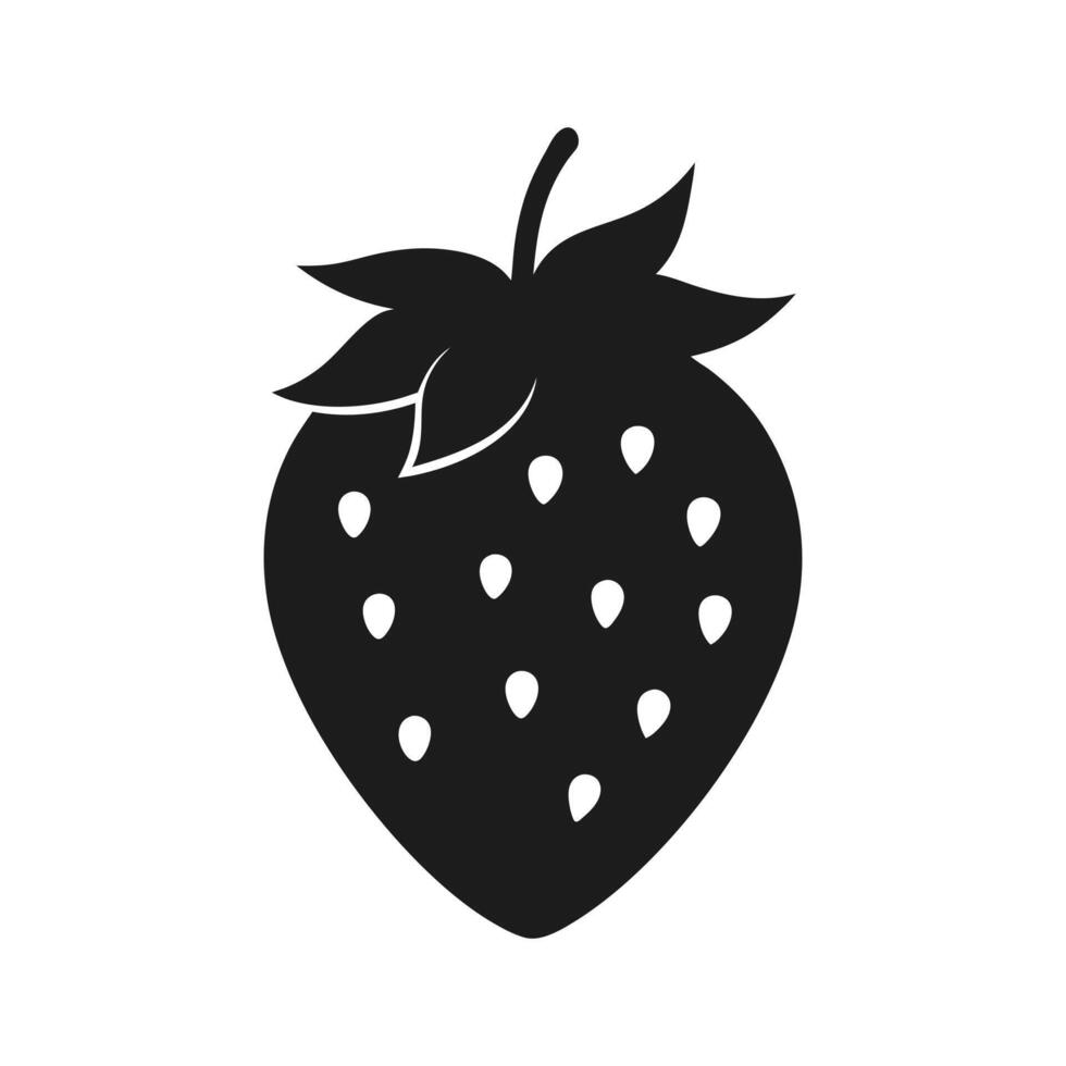 Minimalist black and white strawberry design vector