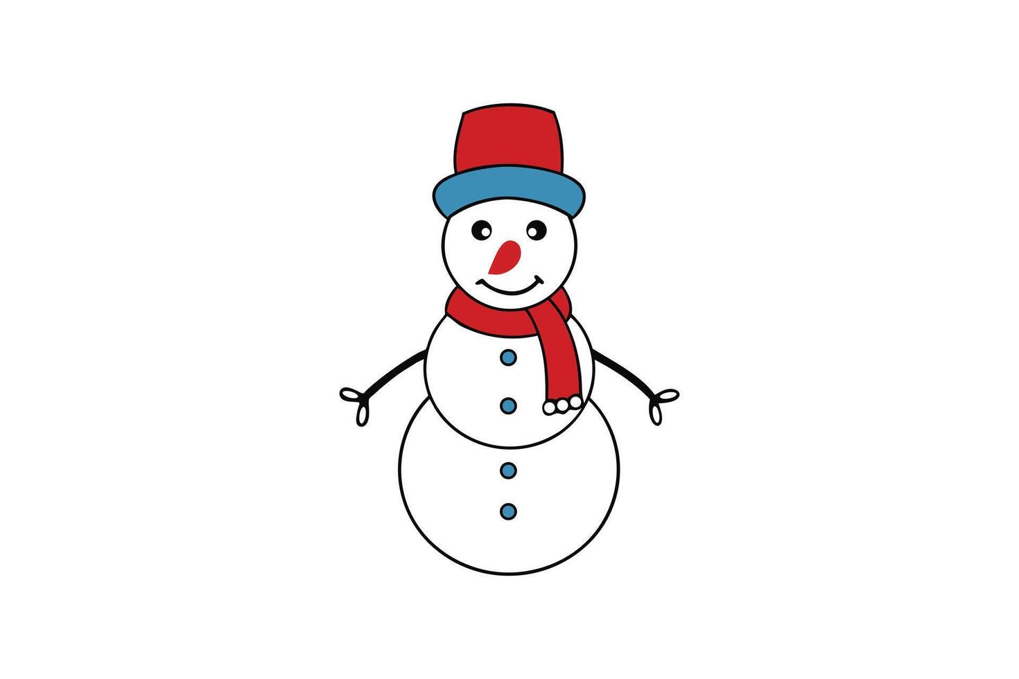 Christmas Cute Snowman Design for Festive Holiday vector