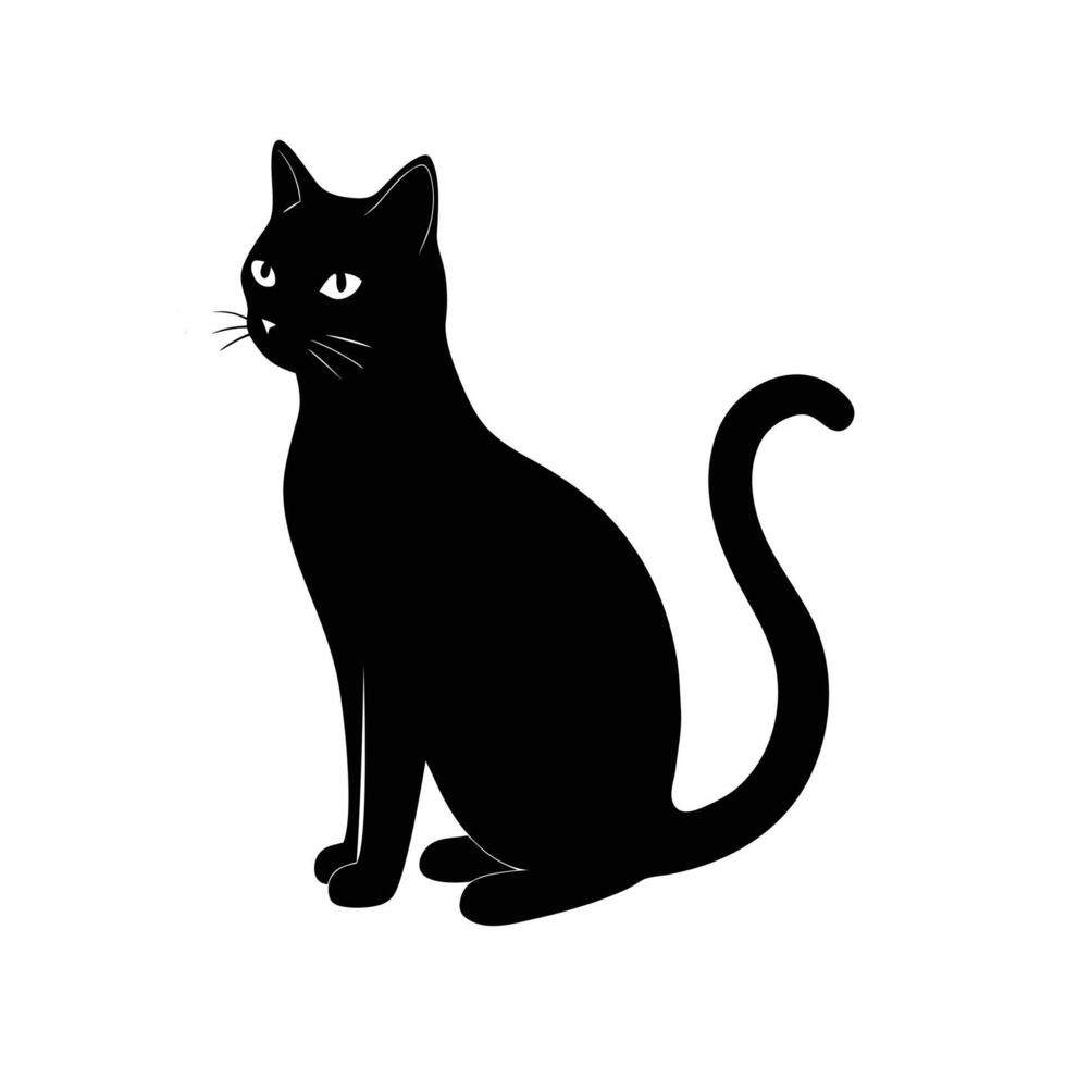 Elegant Cat Silhouette Art Design vector