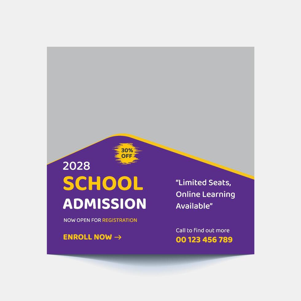 Back-to-School Admission Post Designs for Social Media Promotions vector