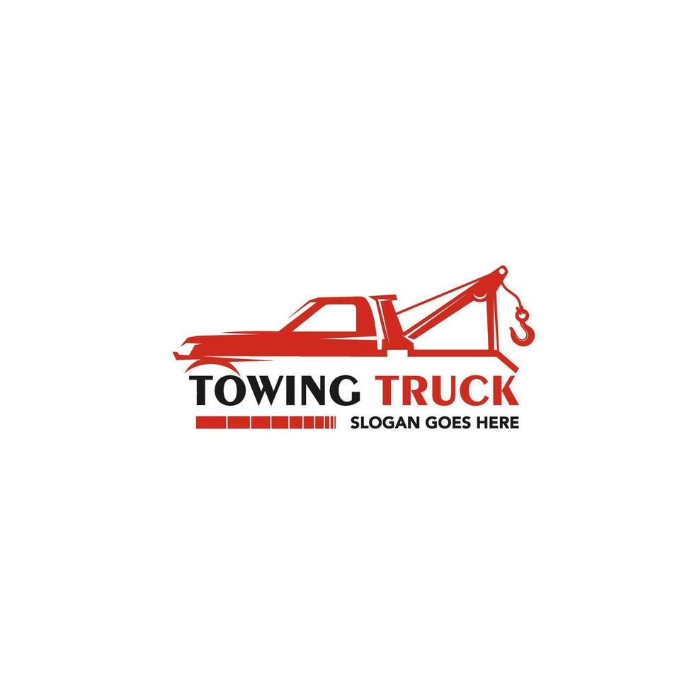 Illustration , graphic of towing truck service logo design. Suitable for the automotive company, logo, illustration, animation, etc. vector