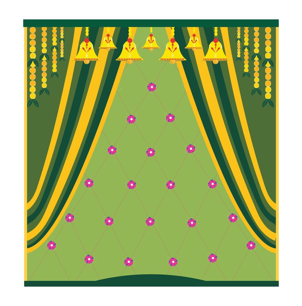Mehendi ceremony decorative background vector