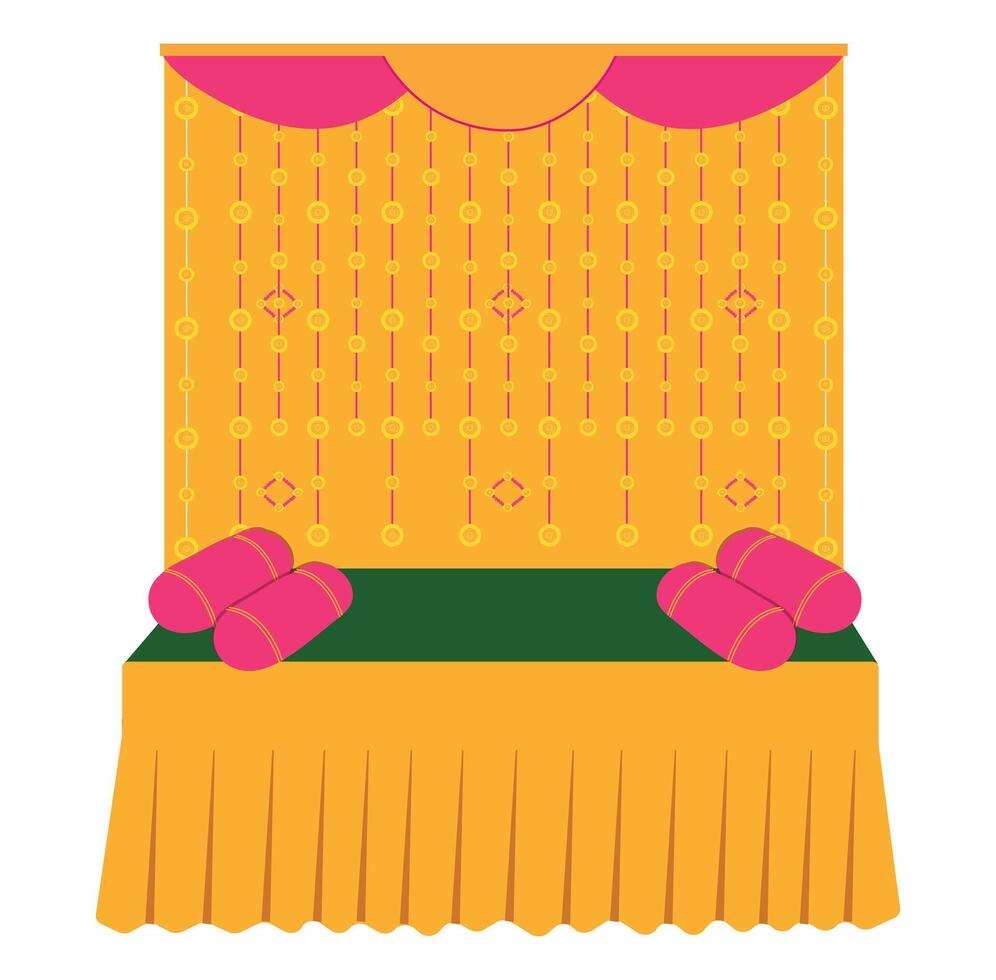 Indian Wedding Haldi Ceremony Background setup vector