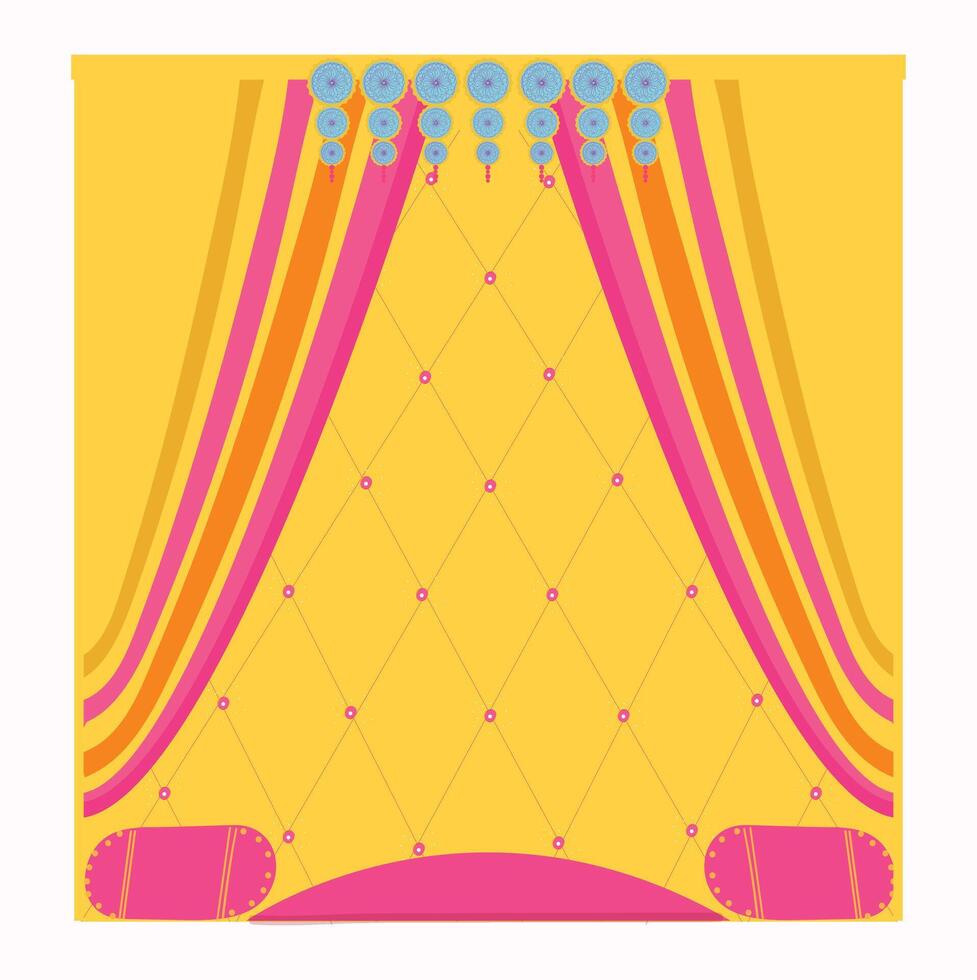 Indian wedding Haldi ceremony decorative background vector