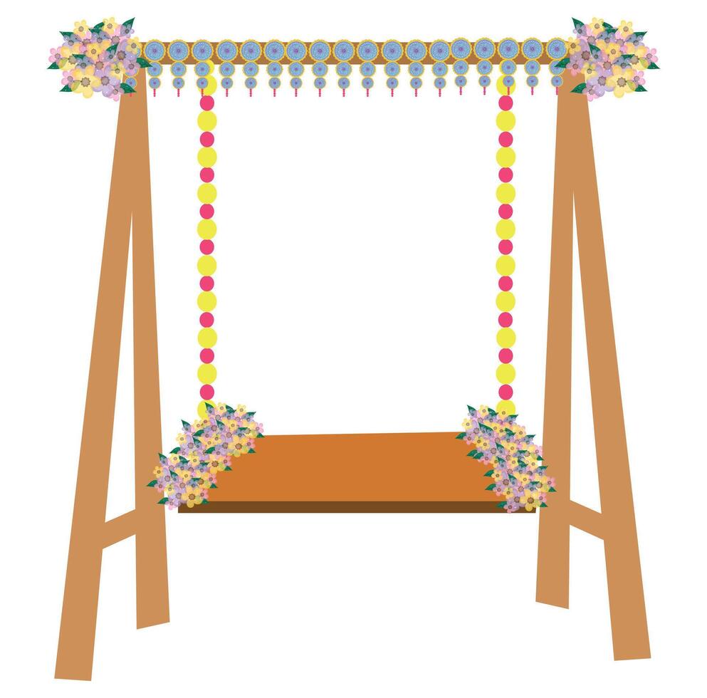 floral swing for wedding vector
