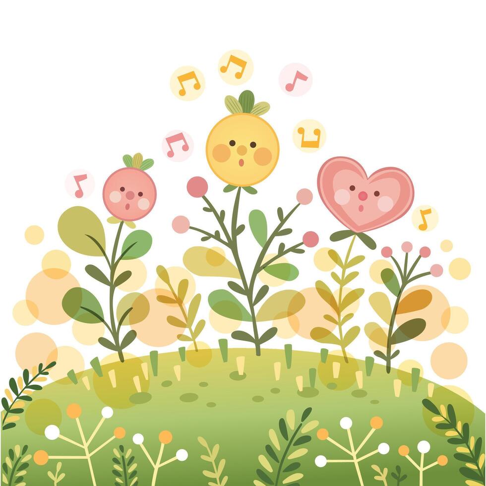illustration of Beautiful and Lovely Flowers on a White Background. vector