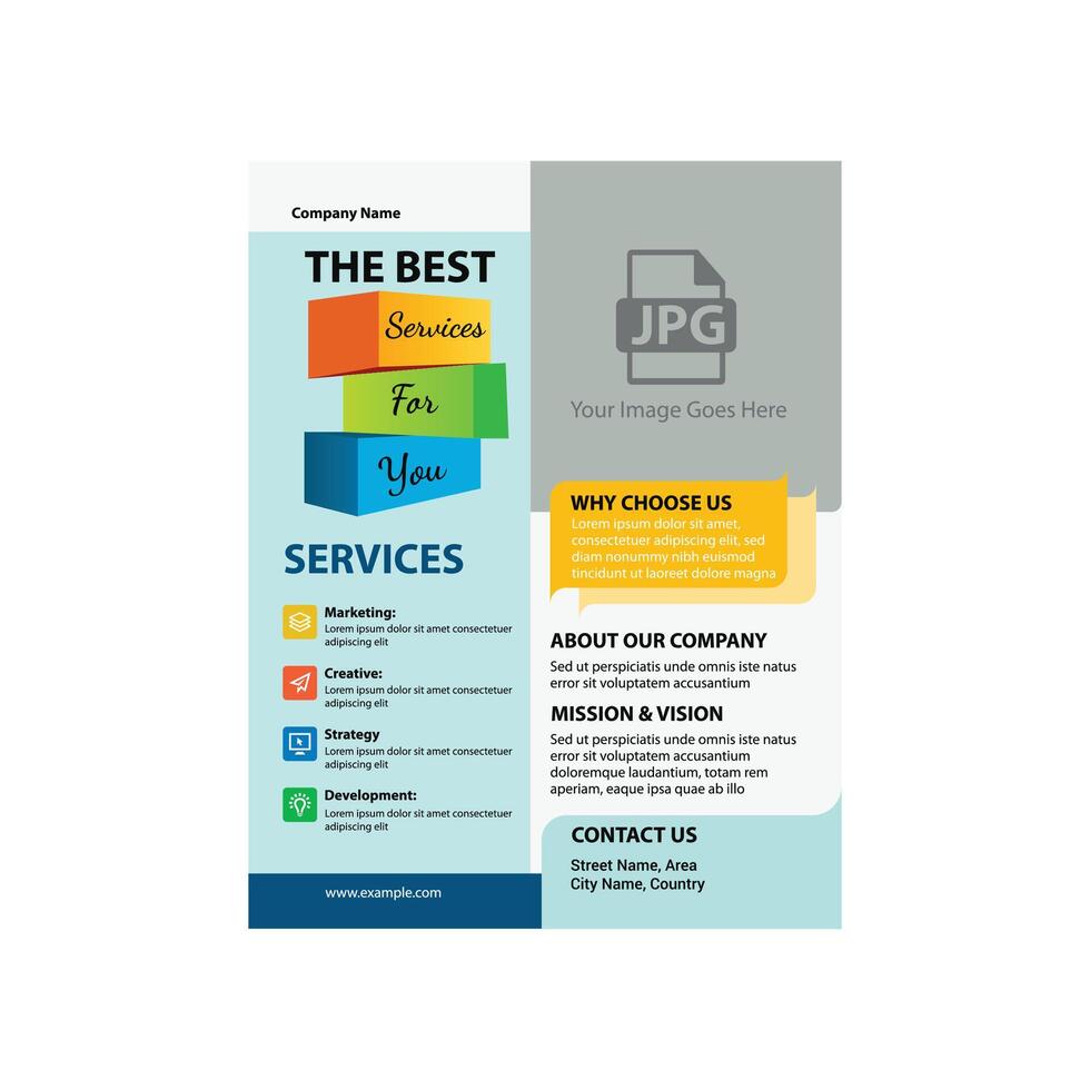 Corporate business flyer design template, modern business flyer design template print of a4 size vector