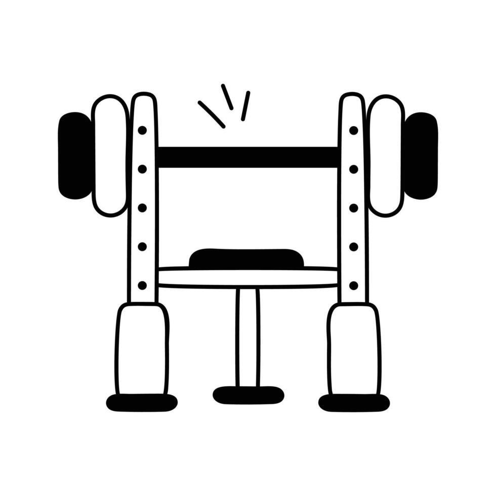 Rack for performing squats, bench presses, and weightlifting vector