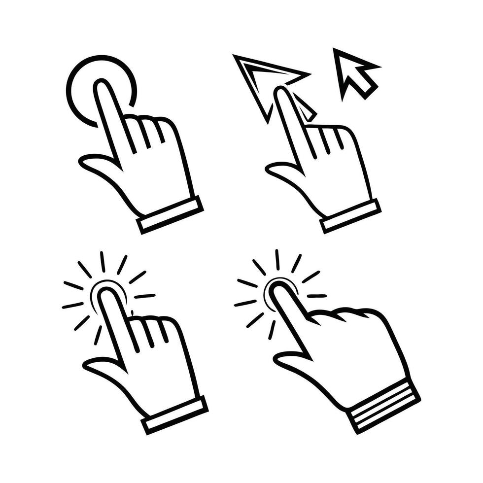Hands click point vector