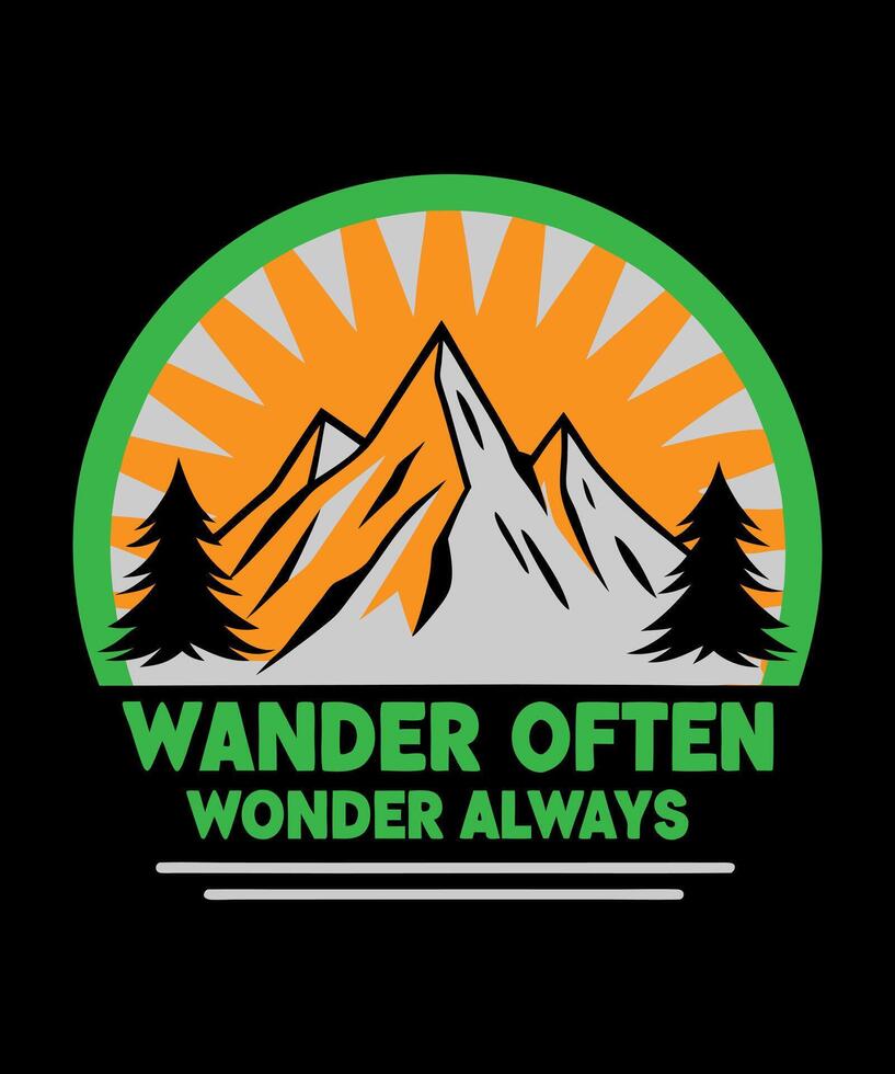 the logo for wander often wonder always vector