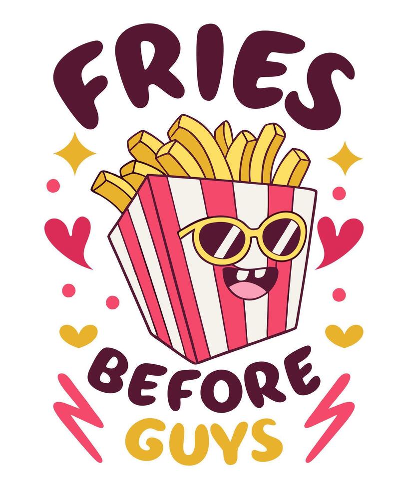 fries before guys t-shirt vector